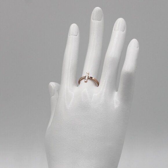 Jewelry ring band cross religious rose gold tone size 6.5 dainty minimalist new - Picture 2 of 3